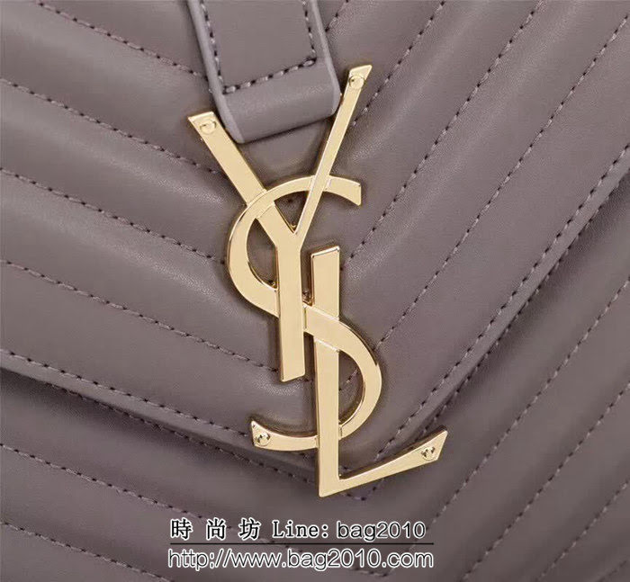 YSL聖羅蘭 經典款 互扣式球紋金屬YSL標誌 原版南非皮肩背包 26588 YAS1406